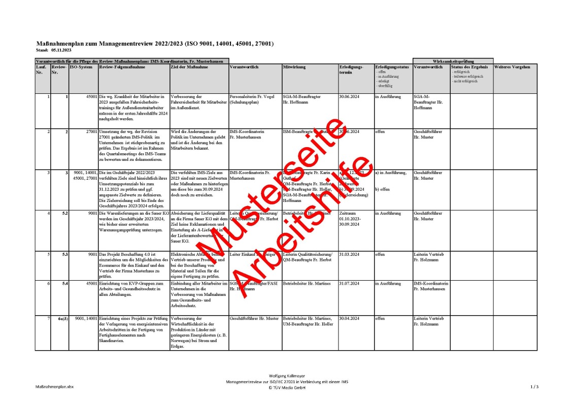 Muster Arbeitshilfe 2 Managementreview zur ISO/IEC 27001 im IMS