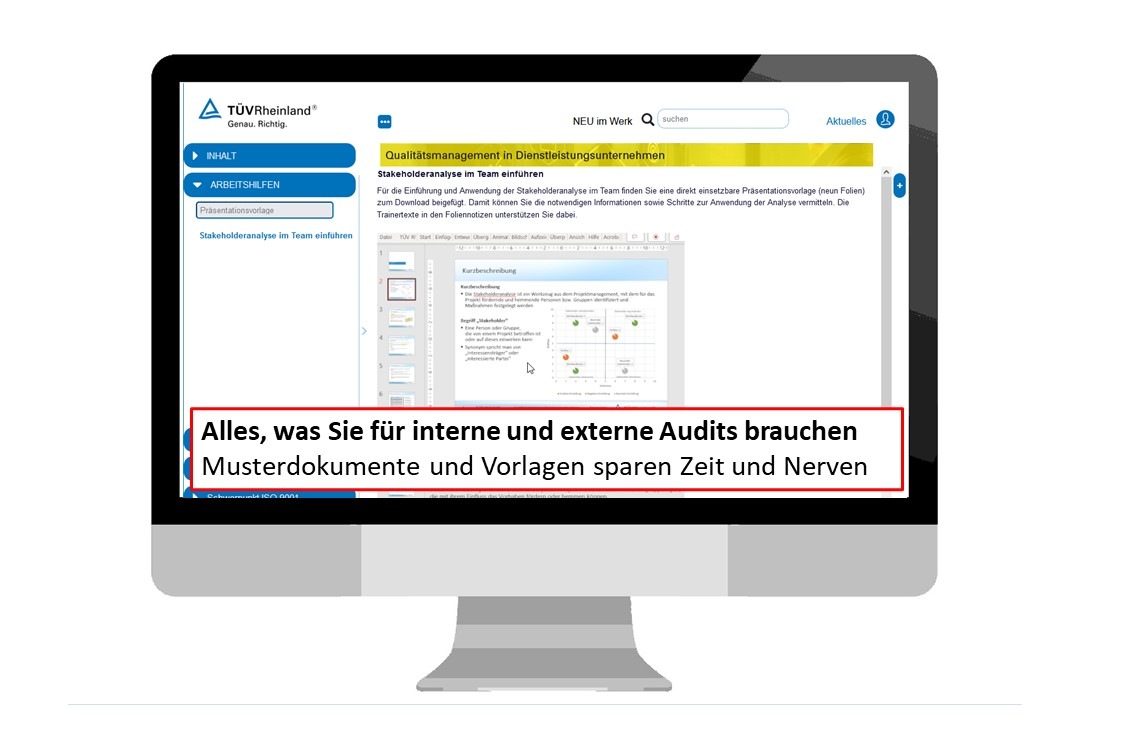 Qualitätsmanagement in Dienstleistungsunternehmen, Musterdokumente