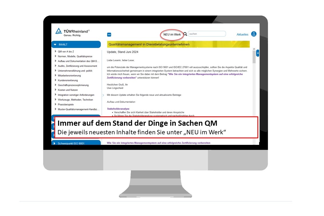 Qualitätsmanagement in Dienstleistungsunternehmenm, NEU im Werk